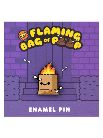 Flaming Bag of Poop Enamel Pin Gallery Image 2