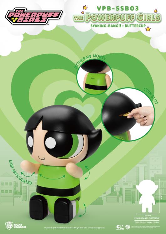 The Powerpuff Girls Syaking-Bang!! VPB-SSB03 Buttercup Piggy Bank Gallery Image 6