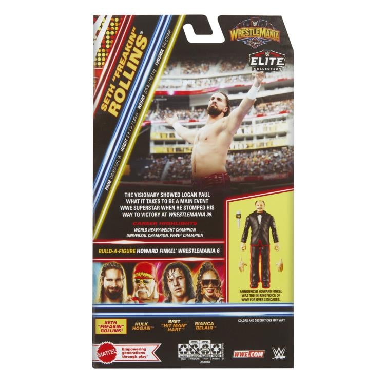 WWE WrestleMania Elite Collection Seth Rollins (Howard Finkel BAF) Gallery Image 9
