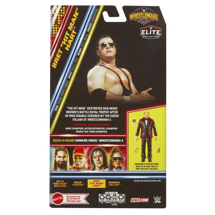 WWE WrestleMania Elite Collection Bret Hart (Howard Finkel BAF) Gallery Image 9