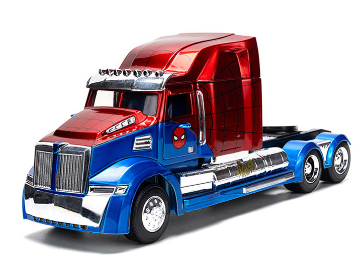 Marvel Hollywood Rides Spider-Man Themed Western Star Big Rig 1/24 Scale Model Gallery Image 1