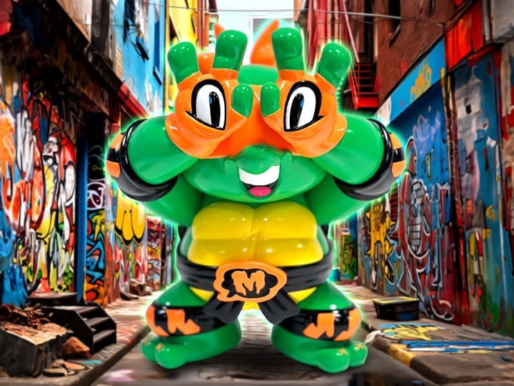 GRAPE BRAIN タートルズ　2体セット Teenage Mutant Ninja Turtles x Grape Brain Michelangelo Figure