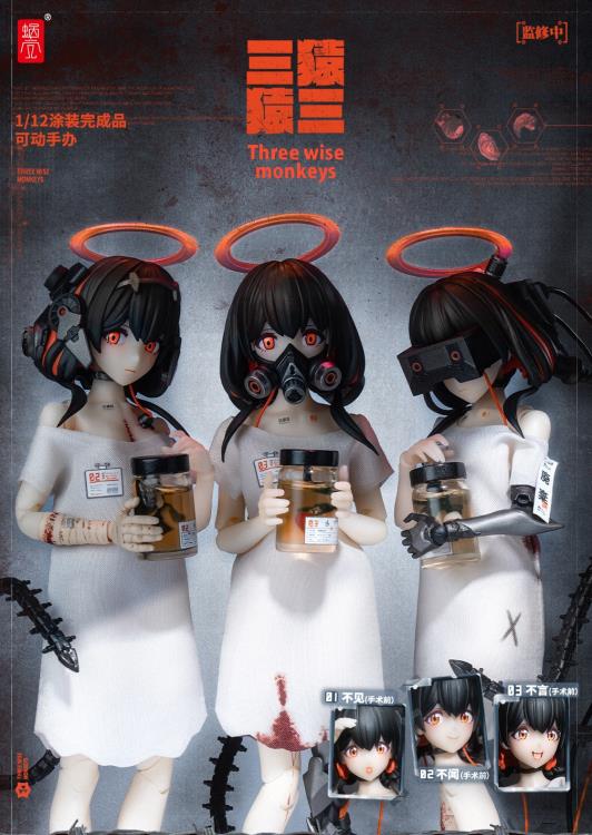 Three Wise Monkeys 01 See No Evil, 02 Hear No Evil, 03 Speak No Evil 1/12 Scale Action Figure Set Gallery Image 17