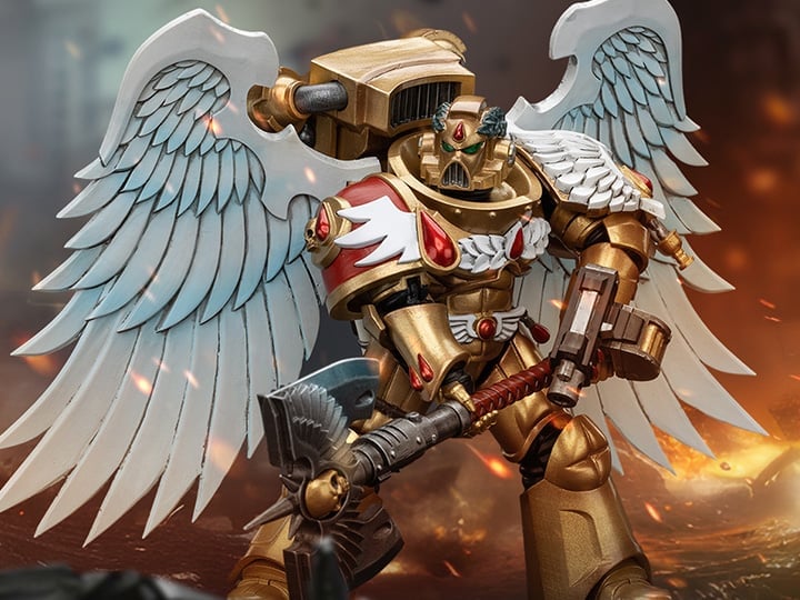 Warhammer 40K Blood Angels Sanguinary Guard with Encarmine Axe 1/18 Scale Action Figure Gallery Image 1