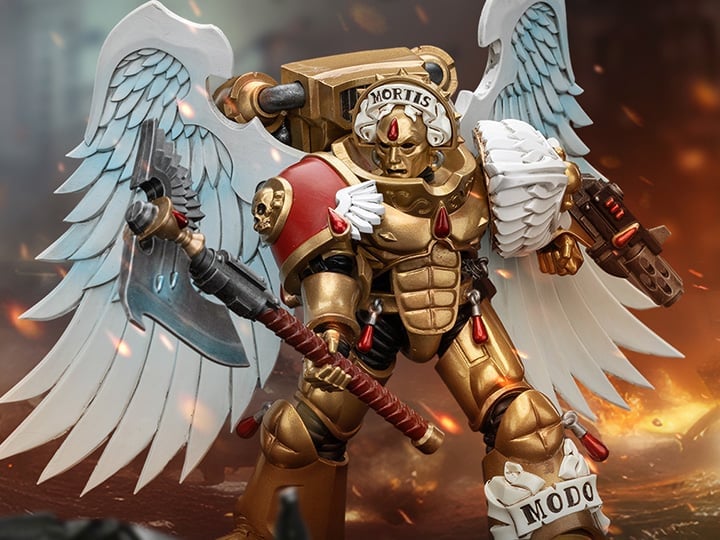 Warhammer 40K Blood Angels Sanguinary Guard with Encarmine Axe and Inferno Pistol 1/18 Scale Action Figure Gallery Image 1