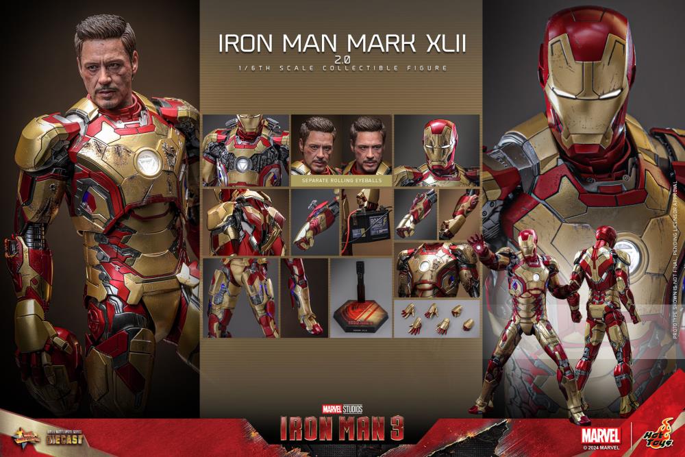 Iron Man 3 MMS758D65 Iron Man Mark XLII (2.0) 1/6th Scale Collectible Figure Gallery Image 21