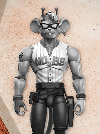 Biker Mice from Mars Sports Bros Home-Run Throttle (Black & White Ver.) PX Previews Exclusive Limited Edition Action Figure Gallery Image 2