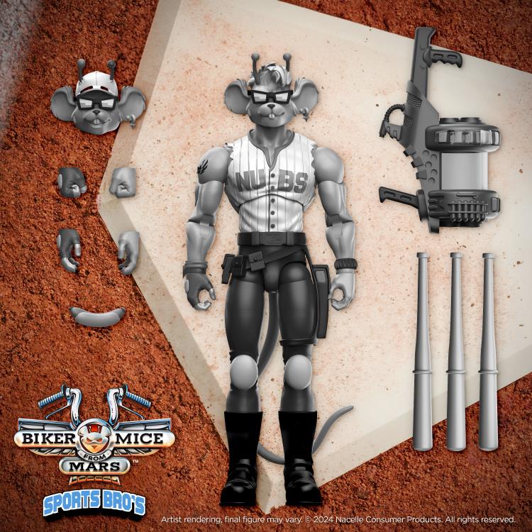 Biker Mice from Mars Sports Bros Home-Run Throttle (Black & White Ver.) PX Previews Exclusive Limited Edition Action Figure Gallery Image 3