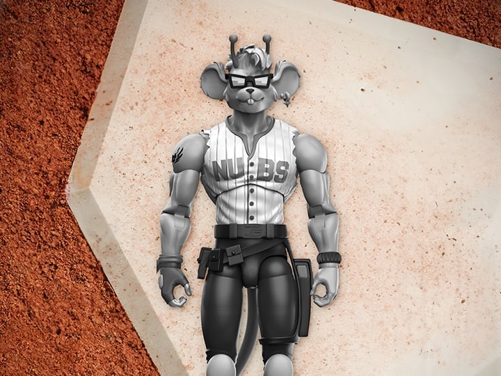 Biker Mice from Mars Sports Bros Home-Run Throttle (Black & White Ver.) PX Previews Exclusive Limited Edition Action Figure Gallery Image 1