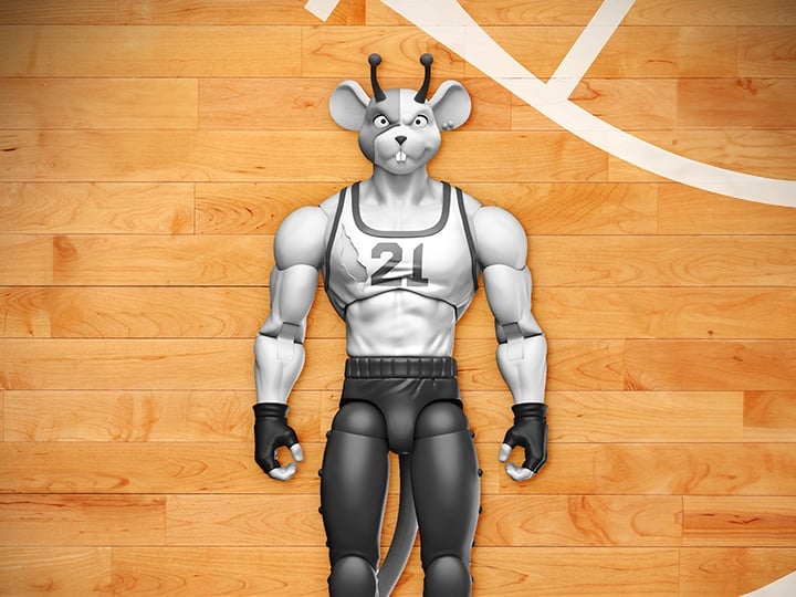 Biker Mice from Mars Sports Bros Slam Dunk Vinnie (Black & White Ver.) PX Previews Exclusive Limited Edition Action Figure Gallery Image 1
