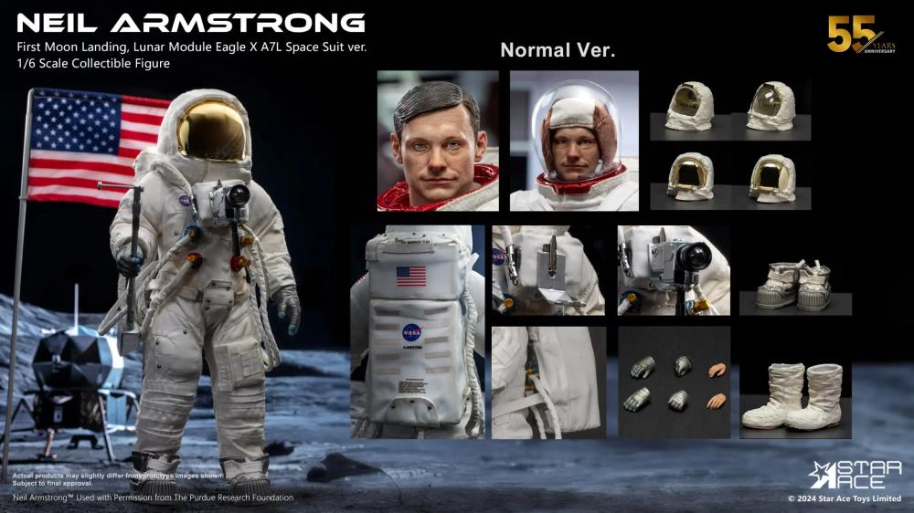 First Moon Landing Neil Armstrong (Lunar Module Eagle x A7L Space Suit Ver.) 1/6 Scale Figure Gallery Image 7