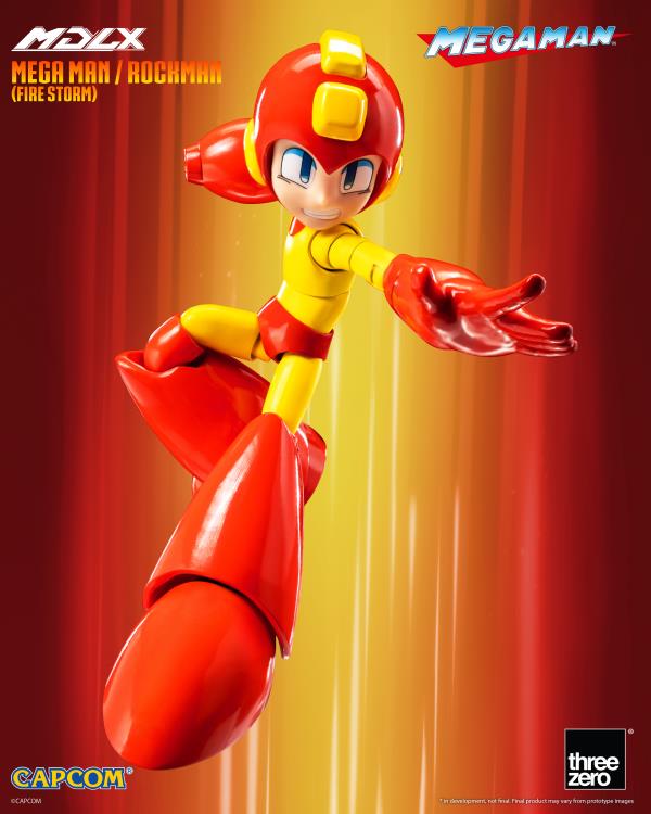 Mega Man MDLX Articulated Figure Series Mega Man (Fire Storm) BBTS 25th Anniversary Exclusive Action Figure Gallery Image 11