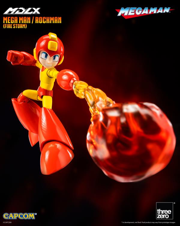 Mega Man MDLX Articulated Figure Series Mega Man (Fire Storm) BBTS 25th Anniversary Exclusive Action Figure Gallery Image 9