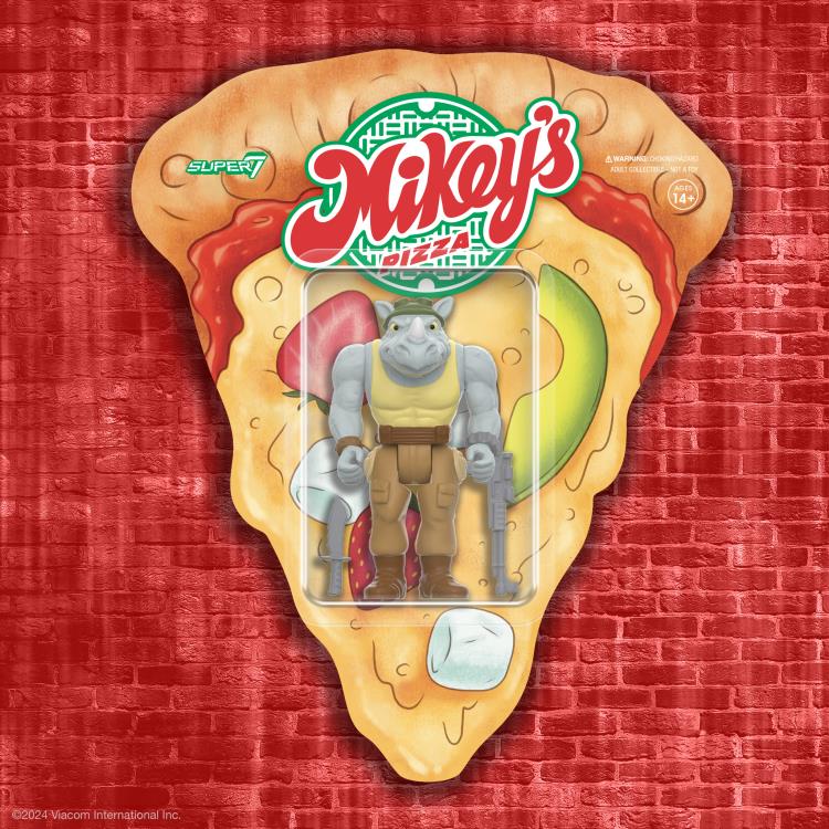 Teenage Mutant Ninja Turtles ReAction Rocksteady (Weird Pizza To Go) SDCC 2024 Exclusive Action Figure Gallery Image 5