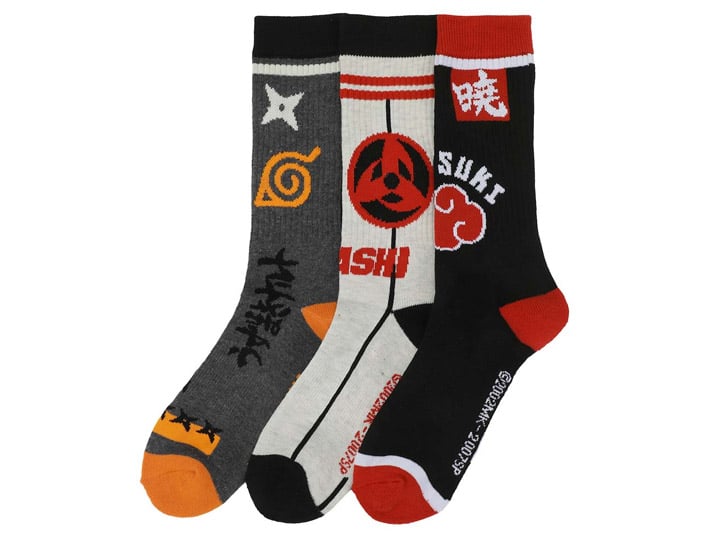 Naruto: Shippuden Crew Socks Three-Pack Gallery Image 1