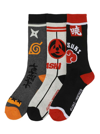 Naruto: Shippuden Crew Socks Three-Pack Gallery Image 2