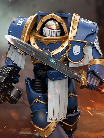 Warhammer: The Horus Heresy Ultramarines Cataphractii Terminator Squad Sergeant with Power Sword 1/18 Scale Action Figure Gallery Image 2