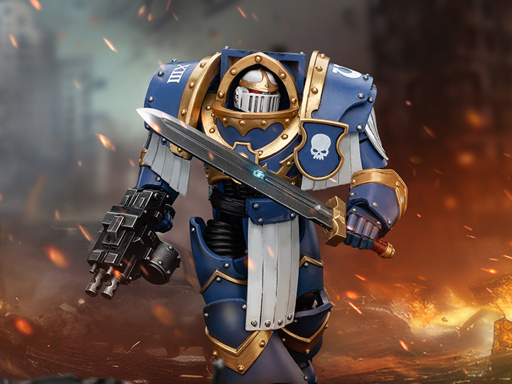 Warhammer: The Horus Heresy Ultramarines Cataphractii Terminator Squad Sergeant with Power Sword 1/18 Scale Action Figure Gallery Image 1