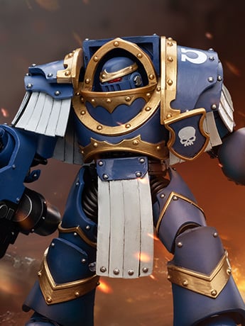Warhammer: The Horus Heresy Ultramarines Cataphractii Terminator Squad Terminator with Reaper Autocannon 1/18 Scale Action Figure Gallery Image 2