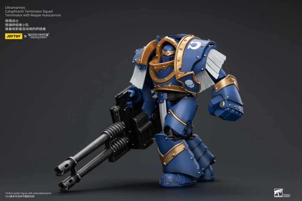 Warhammer: The Horus Heresy Ultramarines Cataphractii Terminator Squad Terminator with Reaper Autocannon 1/18 Scale Action Figure Gallery Image 7
