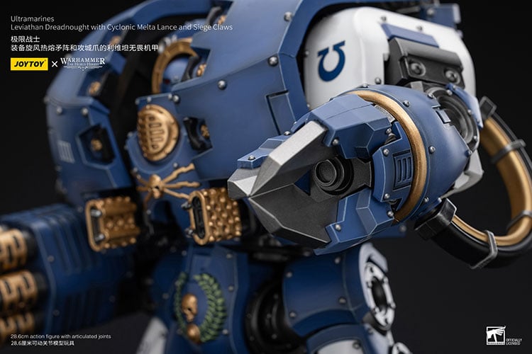 Warhammer: The Horus Heresy Ultramarines Leviathan Dreadnought with Cyclonic Melta Lance and Siege Claw 1/18 Scale Action Figure Gallery Image 12