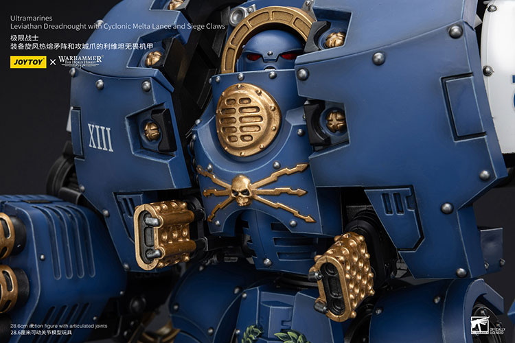 Warhammer: The Horus Heresy Ultramarines Leviathan Dreadnought with Cyclonic Melta Lance and Siege Claw 1/18 Scale Action Figure Gallery Image 11