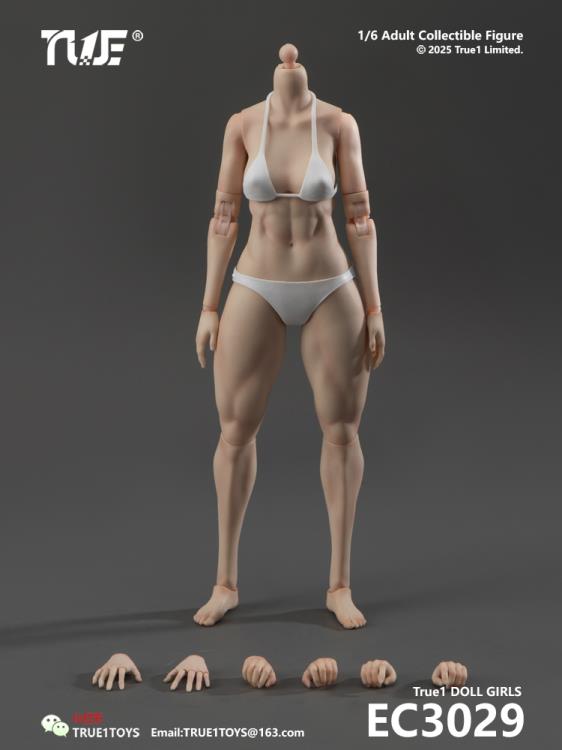 True1 Female Medium Bust Muscular Legs (Fair Skin) 1/6 Scale Articulated Figure Body Gallery Image 3