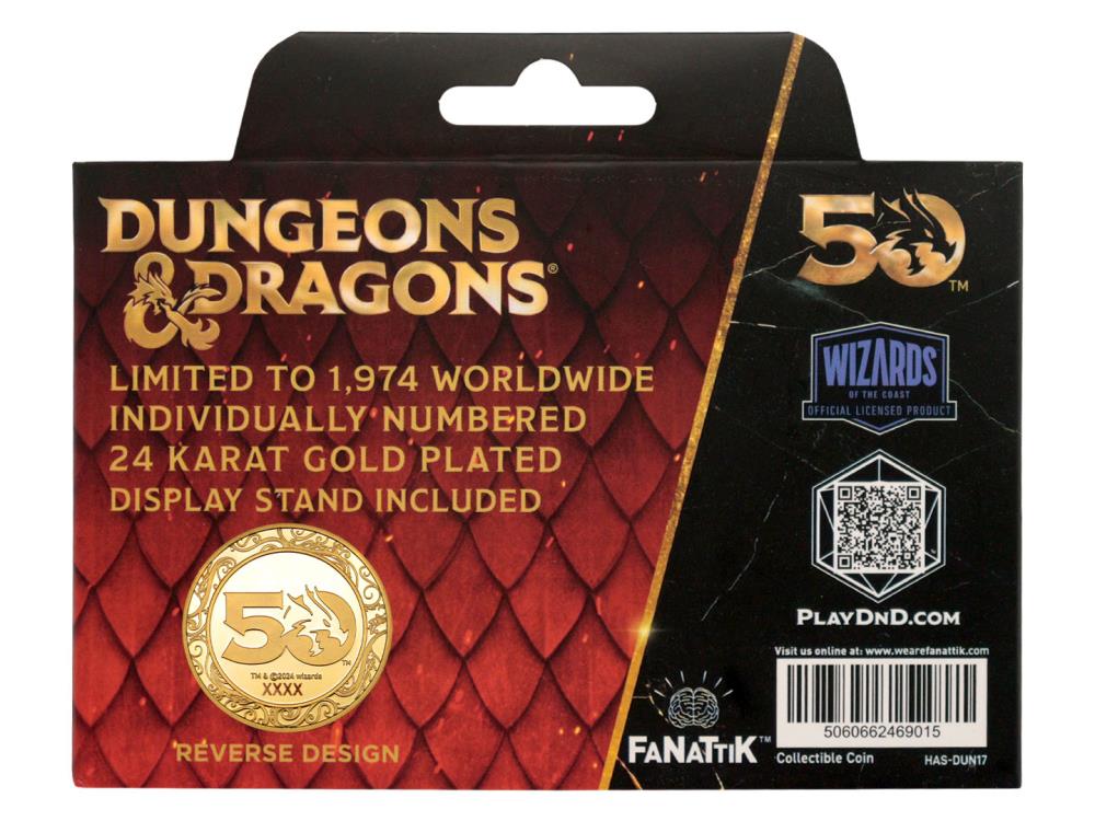 Dungeons & Dragons 50th Anniversary 24K Gold Plated Limited Edition Coin Gallery Image 7
