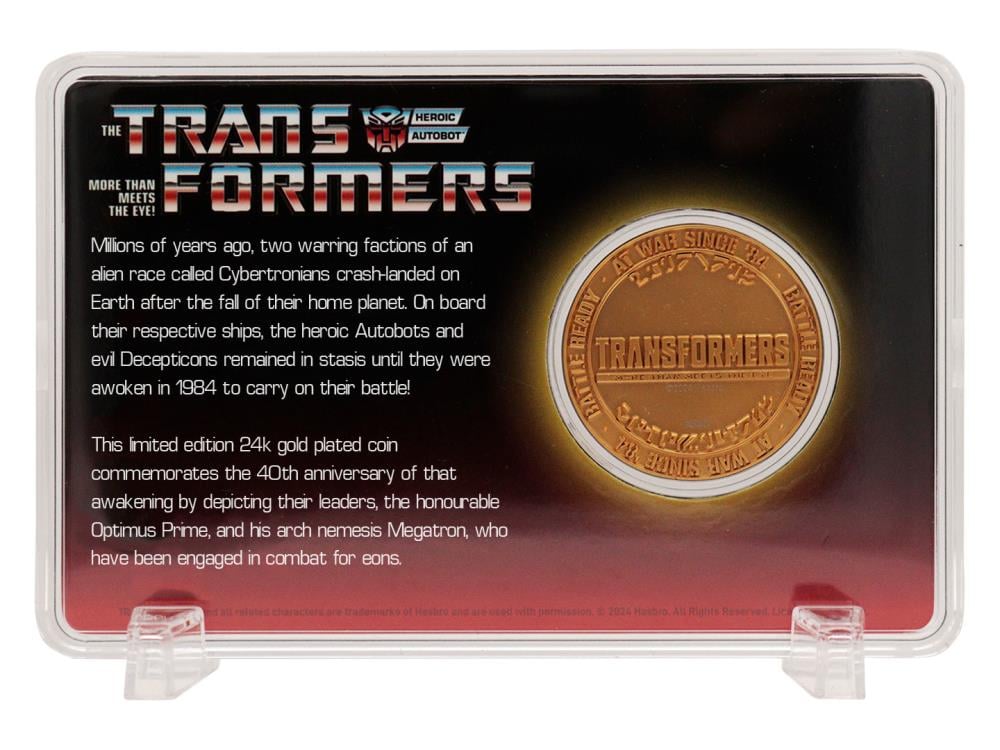 Transformers 40th Anniversary 24K Gold Plated Limited Edition Coin Gallery Image 6