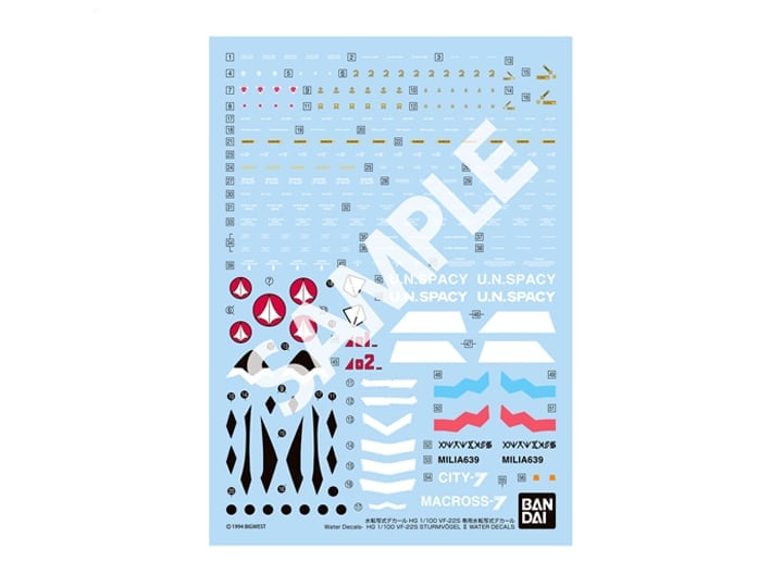Macross 7 HG Maximilian Jenius' VF-22S Sturmvogel II 1/100 Scale Water Slide Decal Sheet Gallery Image 1