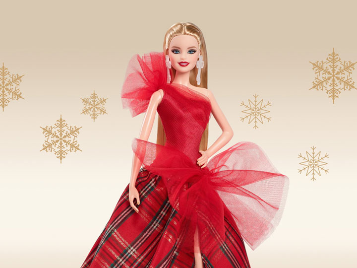 Barbie 2024 Holiday Barbie Doll (Straight Blonde Hair) Gallery Image 1