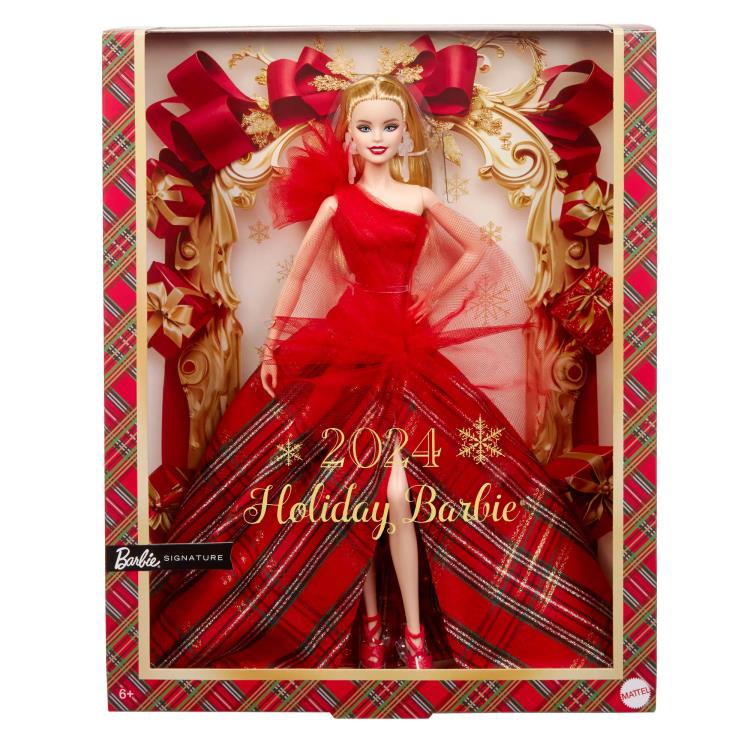 Barbie 2024 Holiday Barbie Doll (Straight Blonde Hair) Gallery Image 11