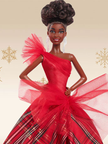 Barbie 2024 Holiday Barbie Doll (Curly Black Hair) Gallery Image 2