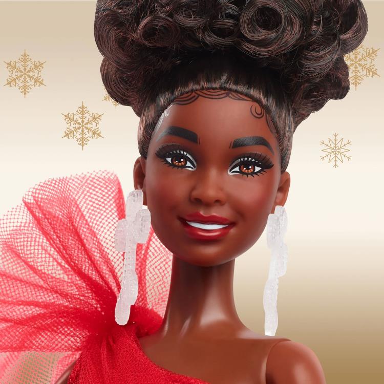 Barbie 2024 Holiday Barbie Doll (Curly Black Hair) Gallery Image 5