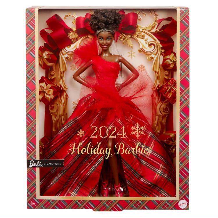 Barbie 2024 Holiday Barbie Doll (Curly Black Hair) Gallery Image 11