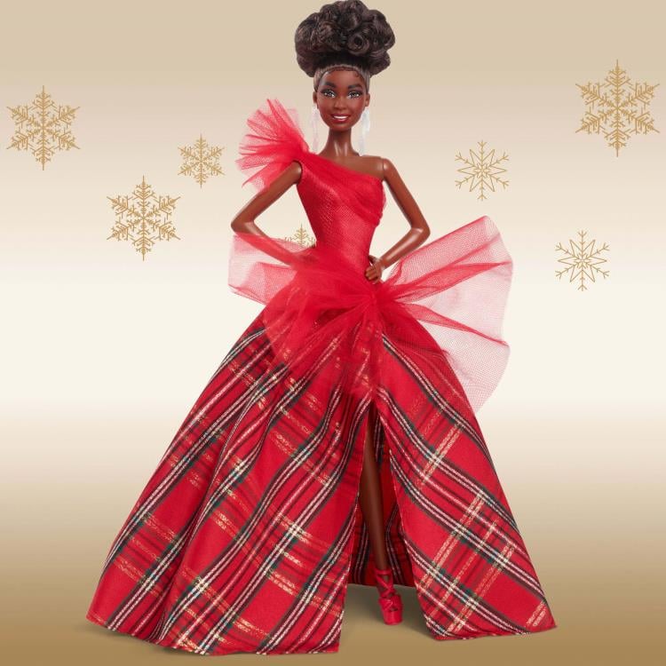 Barbie 2024 Holiday Barbie Doll (Curly Black Hair) Gallery Image 3