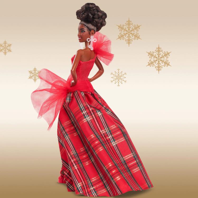 Barbie 2024 Holiday Barbie Doll (Curly Black Hair) Gallery Image 4
