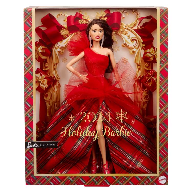 Barbie 2024 Holiday Barbie Doll (Wavy Brunette Hair) Gallery Image 11