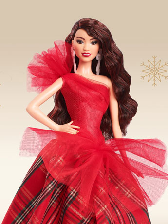 Barbie 2024 Holiday Barbie Doll (Wavy Brunette Hair) Gallery Image 2
