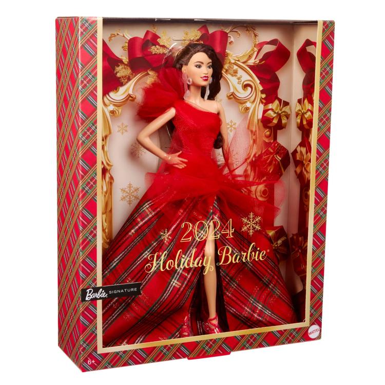 Barbie 2024 Holiday Barbie Doll (Wavy Brunette Hair) Gallery Image 12