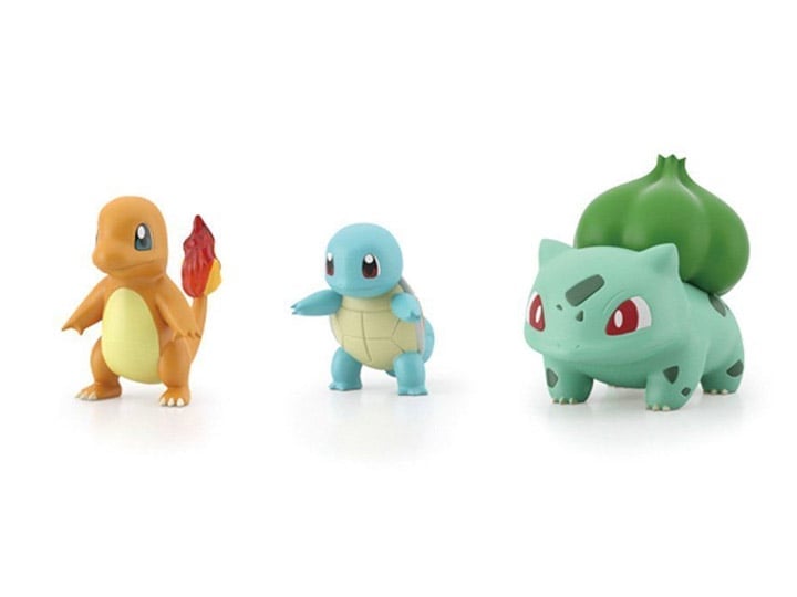 Pokemon Scale World Kanto Region Charmander, Squirtle, & Bulbasaur Figure Set Gallery Image 1