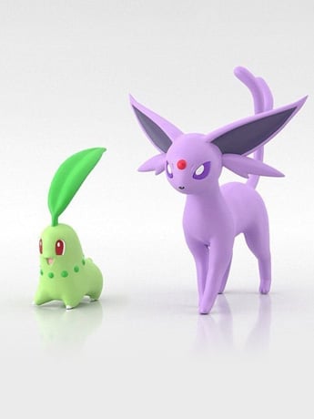 Pokemon Scale World Johto Region Chikorita & Espeon Figure Set Gallery Image 2