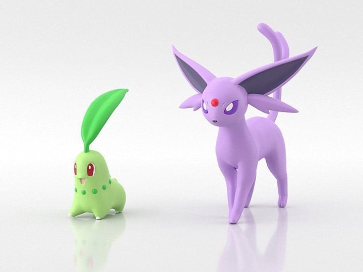 Pokemon Scale World Johto Region Chikorita & Espeon Figure Set Gallery Image 1