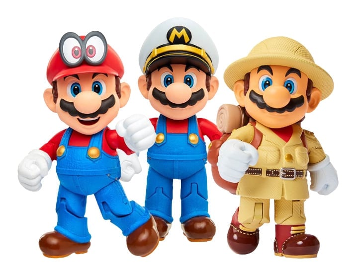 Super Mario Odyssey 4-Inch Scale Mario Set of 3 Figures