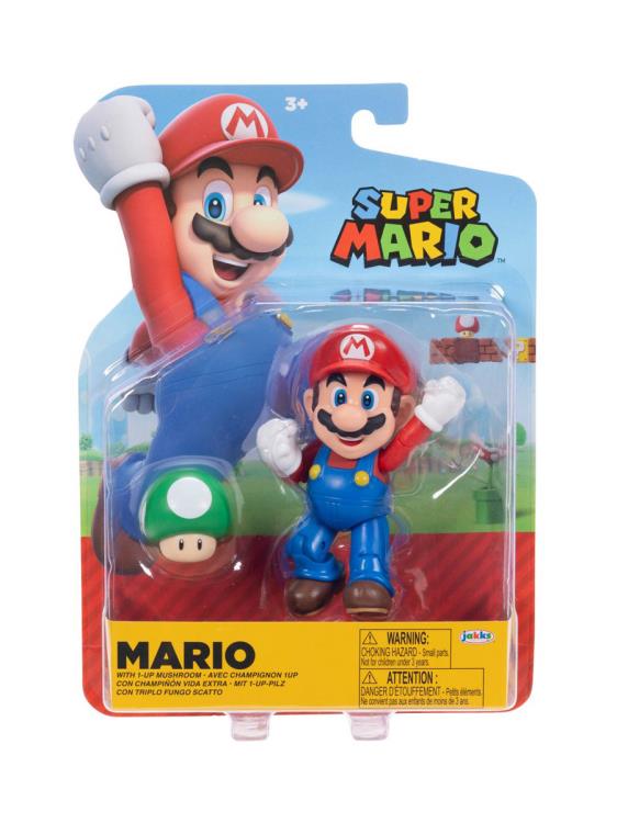 World of Nintendo Mario with 1-Up Mushroom 4-Inch Scale Figure Gallery Image 3