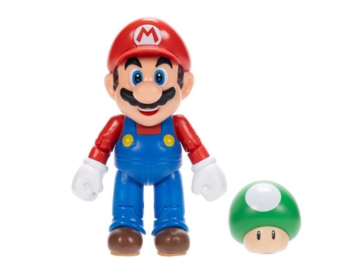 World of Nintendo Mario with 1-Up Mushroom 4-Inch Scale Figure Gallery Image 1