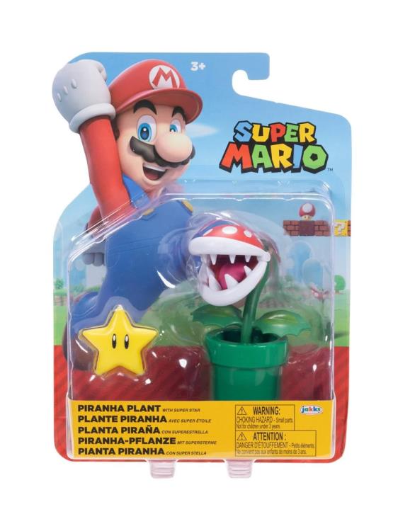 World of Nintendo Piranha Plant with Super Star 4-Inch Scale Figure Gallery Image 3