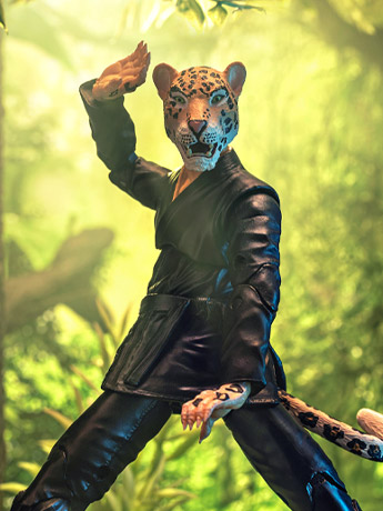 Zoo Jitsu Fighters Jairo the Jaguar (Black Gi) Action Figure Gallery Image 2