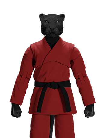 Zoo Jitsu Fighters Paulo the Panther (Red Gi) Action Figure Gallery Image 2