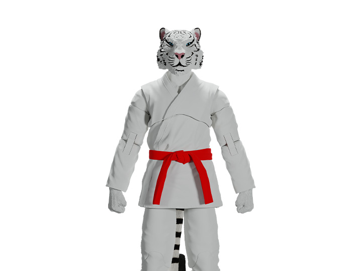 Zoo Jitsu Fighters Taj the White Tiger (White Gi) Action Figure Gallery Image 1